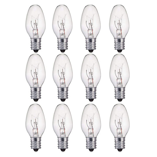 WokHok 7 Watt Night Light Bulbs and Salt Lamps Replacement Bulbs,C7/7 Watt/120 V/45 Lumen,E12 Candelabra Base Light Bulbs,Warm White - Dimmable,12