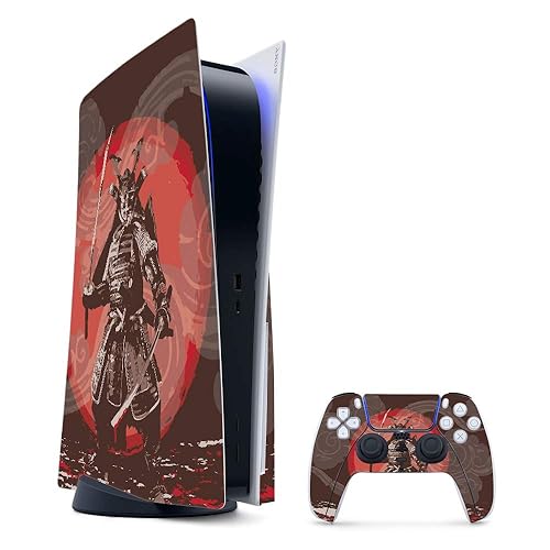 MightySkins Gaming Skin for PS5 / PlayStation 5 Bundle - Samurai Battle | Protective Viny wrap | Easy to Apply and Change Style | Made in The USA