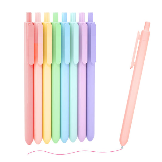 Shuttle Art Colored Retractable Gel Pens, 8 Pastel Ink Colors, Cute Pens 0.7mm Fine Point Quick Drying for Black Paper Writing Drawing Journaling Note