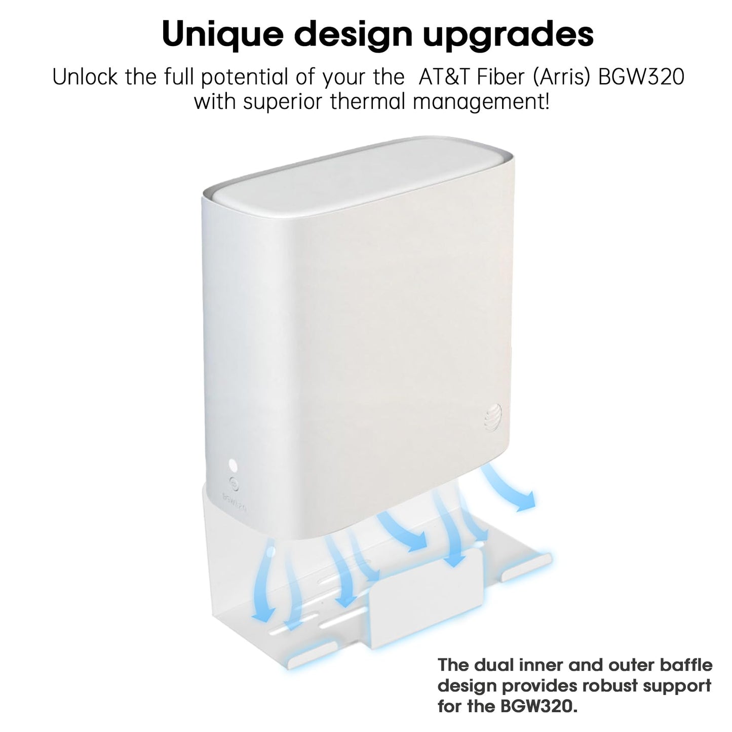 Metal Wall Mount for AT&T Fiber (Arris) BGW320+Power Bricks Mount Holder Kit,Designed for AT&T Internet Modem Gateway Mounting Holder Compatible