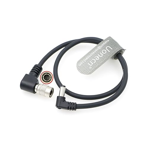Uonecn Right Angle Hirose 4 Pin Male to Right Angle DC Jack for Sony F5 Camera to SmallHD Monitor