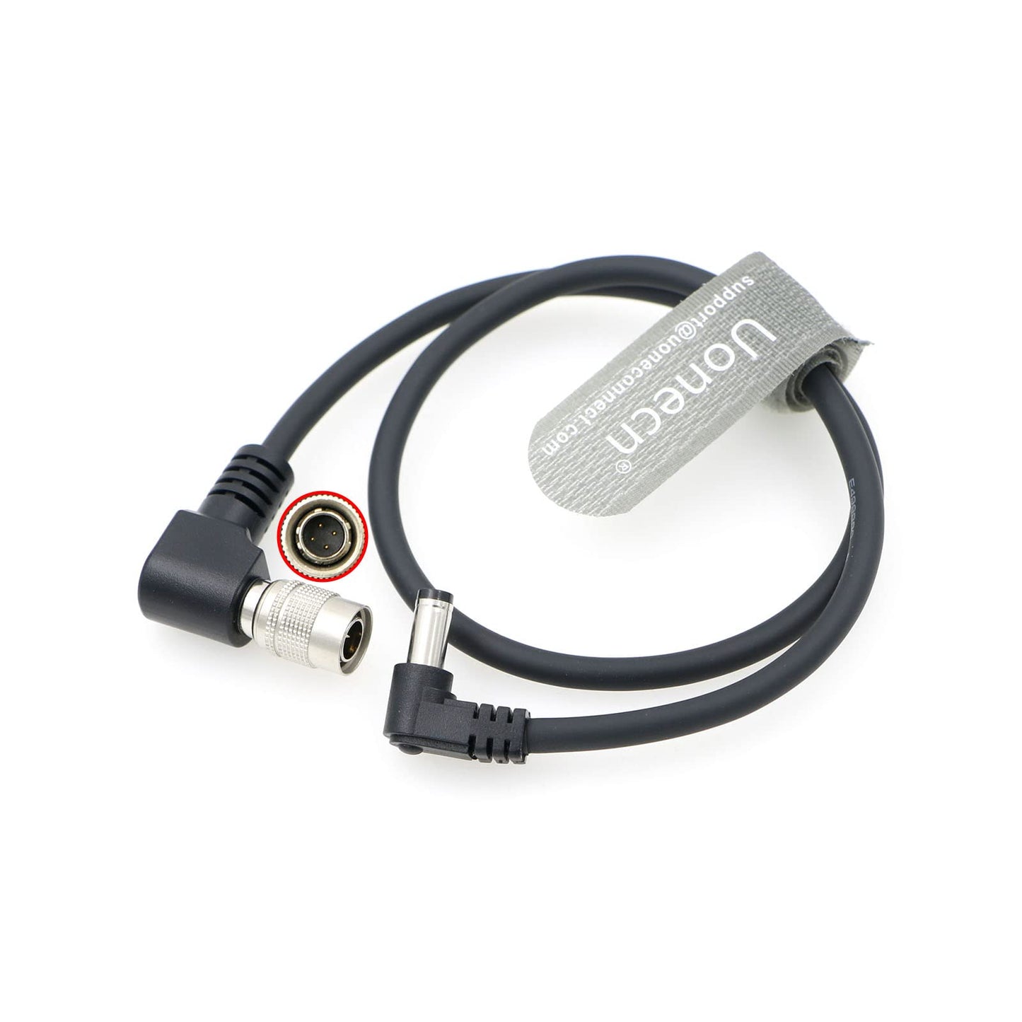 Uonecn Right Angle Hirose 4 Pin Male to Right Angle DC Jack for Sony F5 Camera to SmallHD Monitor
