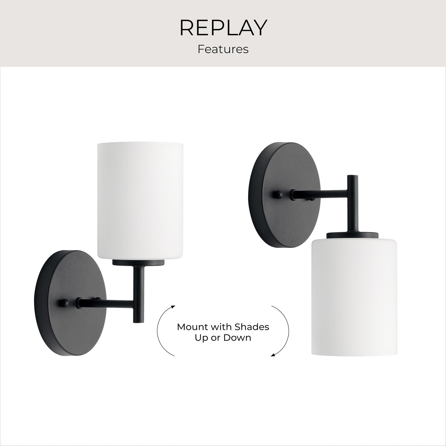 Progress Lighting Replay Collection 1 Light Bathroom Vanity Light, Modern Bath Lighting Fixture with Etched White Glass Shades for Over The Mirror