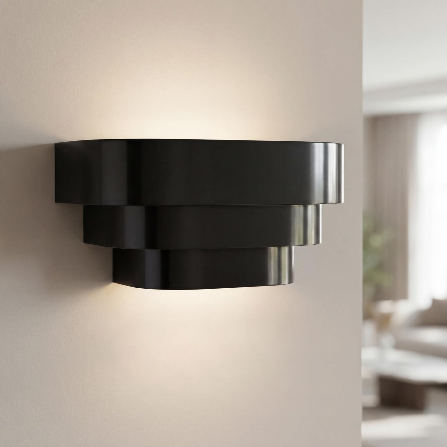 Progress Lighting 1-Light Louvered Wall Sconce Light Fixture, 7 in. Tall, Black, P7103-31
