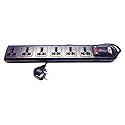 VCT 220V-250V Universal Power Strip & Surge Protector, 6-Outlets, Black (WPS-B)