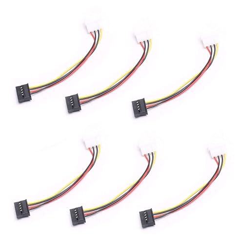 DEVMO 6X New IDE/Molex 4-Pin Male to Serial ATA SATA 15-Pin Female Power Adapter Cable
