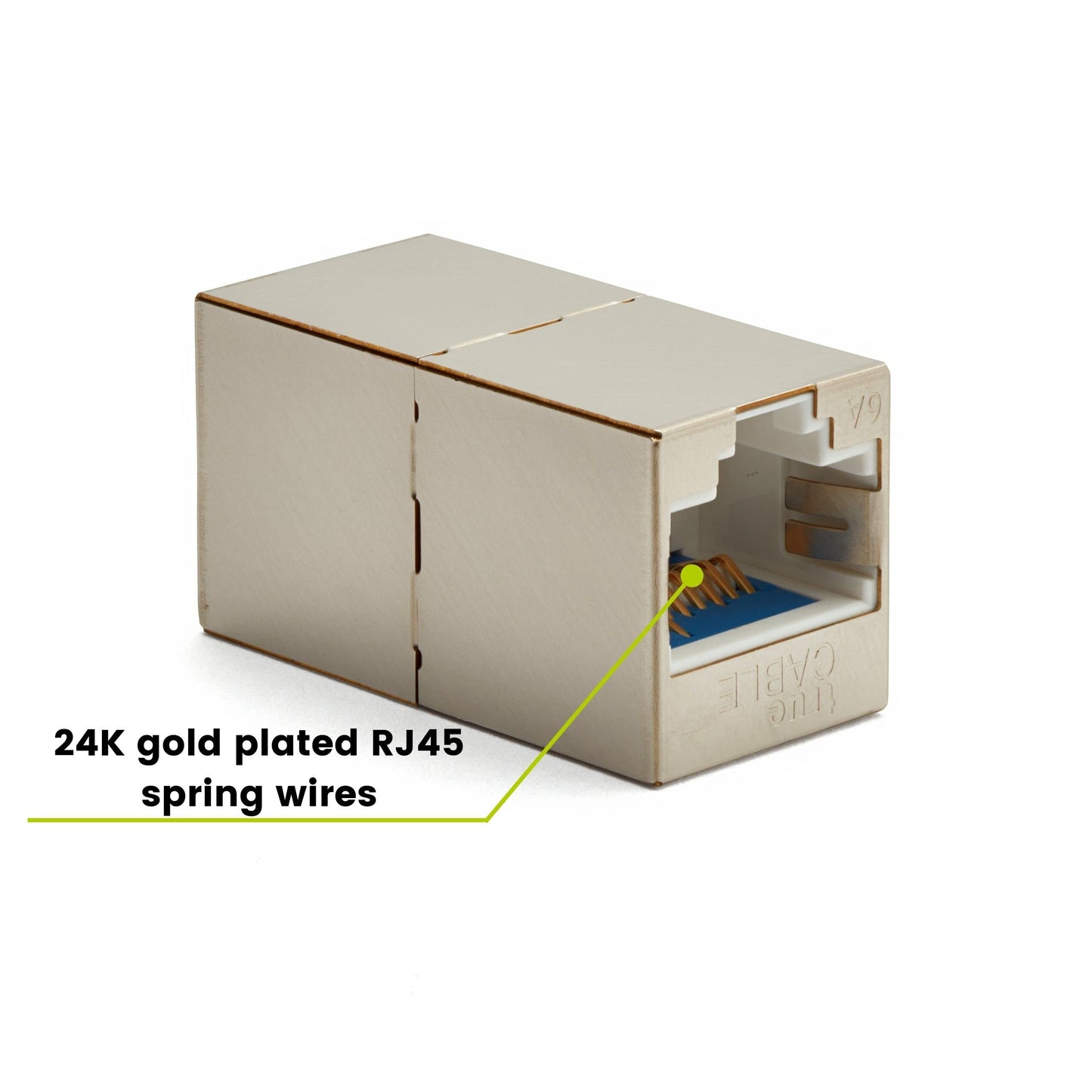 TRUE CABLE Shielded Cat6A Inline Coupler, 2 Pack, Female to Female RJ45 Keystone Couplers PoE++ 100W, UL Listed, ETL Verified, ANSI/TIA 568-2.D, 10G