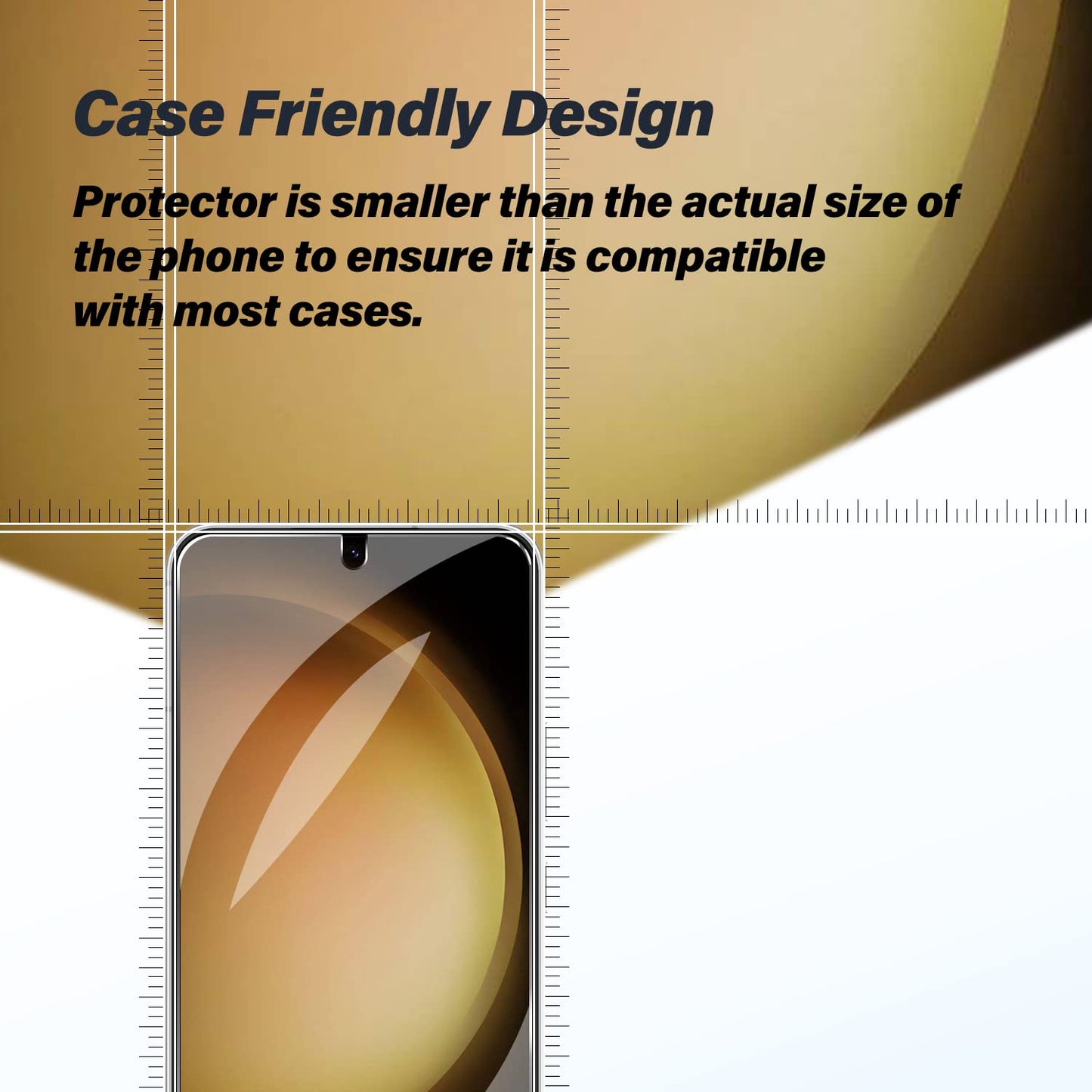Galaxy S23 Tempered Glass Screen Protector + Camera Lens Protector [ 2 + 2 Pack ][Case Friendly] [Anti-Scratch] [Ultrasonic Fingerprint Unlock] Clear