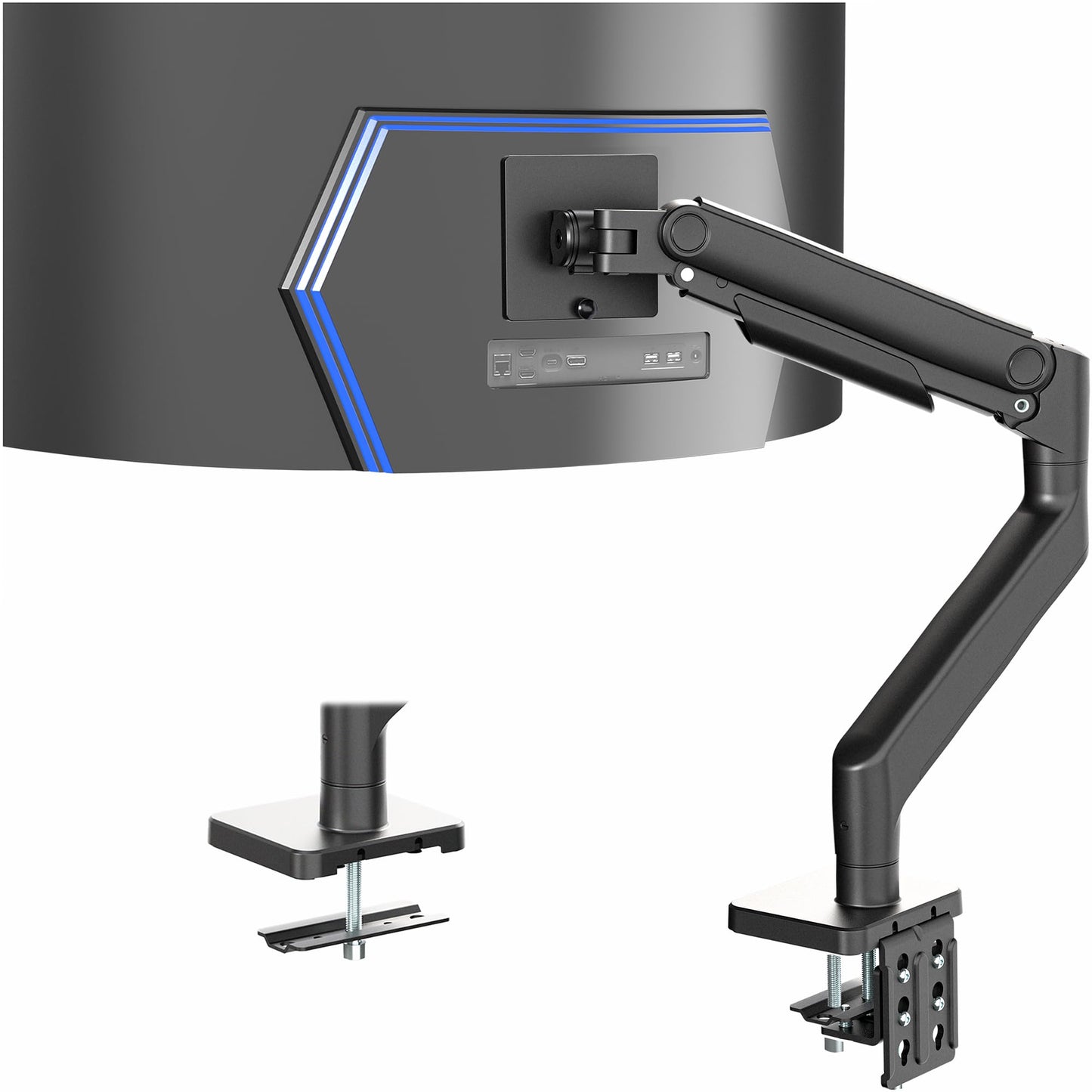 VIVO Heavy Duty Aluminum Ultrawide Monitor Tension Arm for up to 49 inch Screens, Holds 44 lbs, Premium Desk Mount Stand Designed for Samsung Odyssey