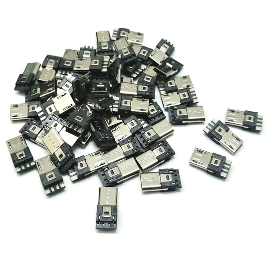 LYLGO 20PCS USB Type B Standard Micro Port Male Solder Plug Direct Jack Socket Connector for DIY USB Power Supply Breadboard