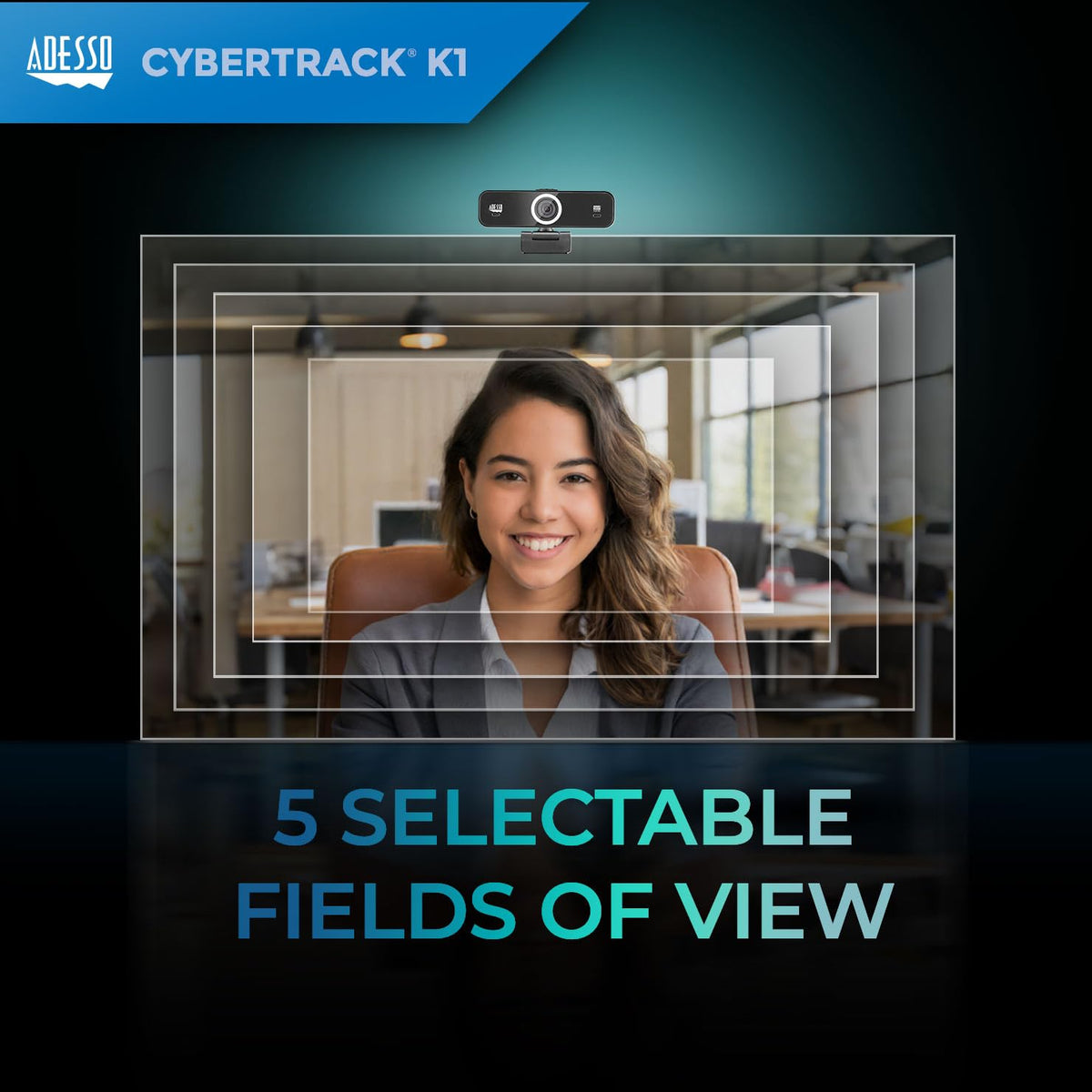 Adesso CyberTrack K1 1080P Full HD Fixed Focus USB Webcam