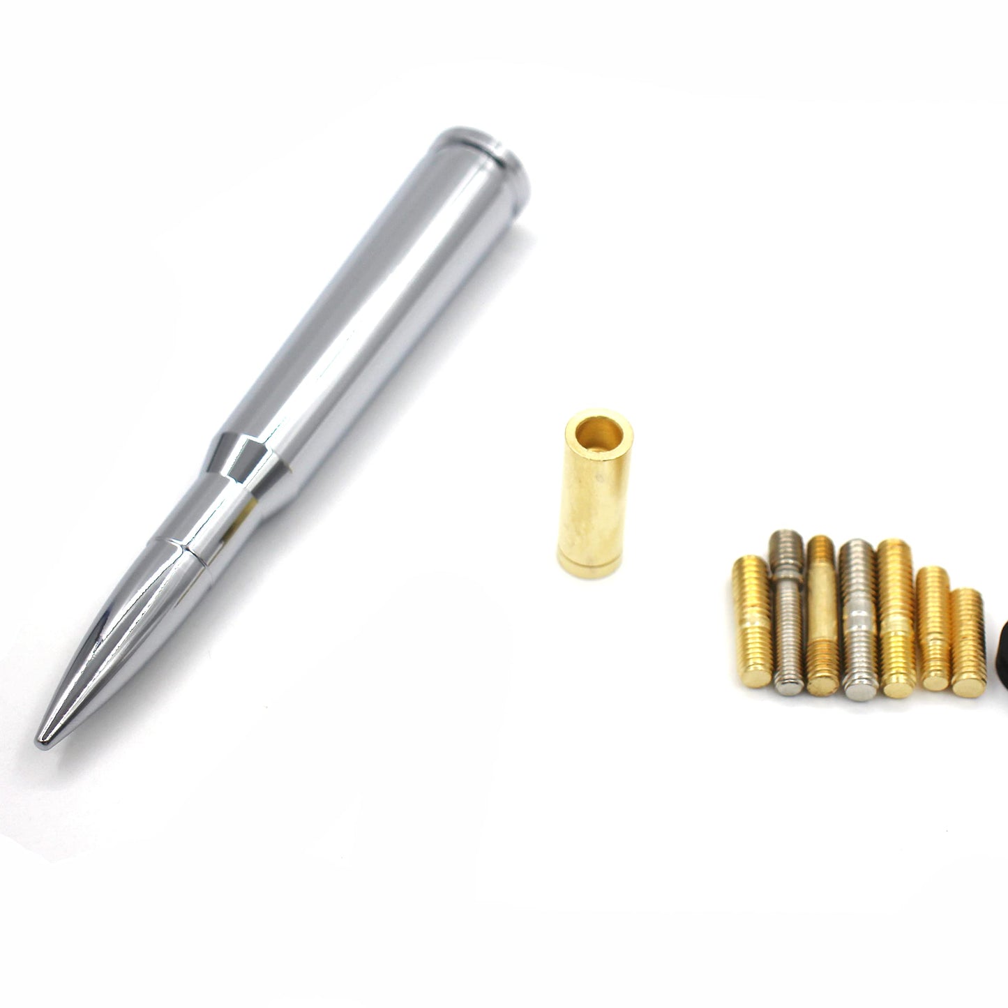 Chrome Stubby Antenna mast 50 Cal Fit for car Track Antenna Delete Replacement, Ford F150 F250 F350 RAM 1500 2500 GMC Denali Chevy Pick-up