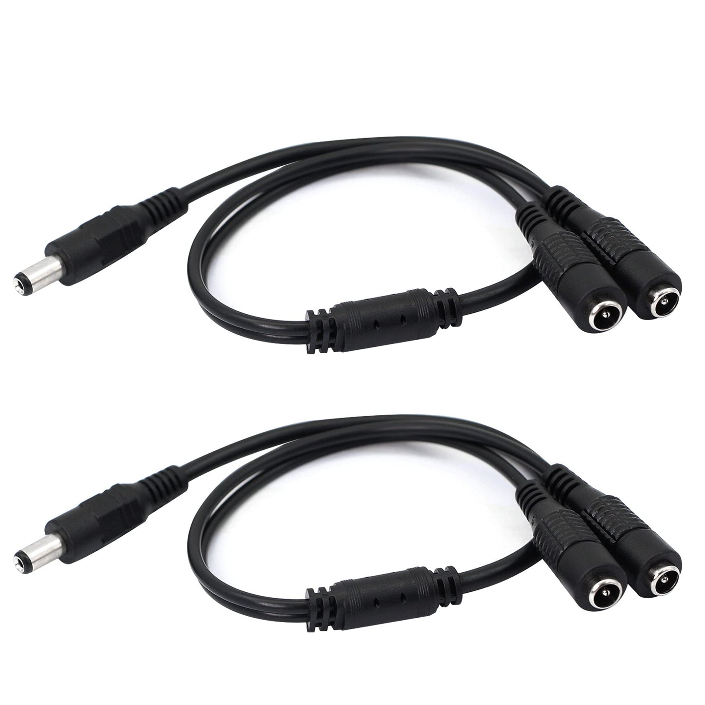 GINTOOYUN DC Y Splitter Cable 1 Male to 2 Female,5.5mm x 2.1mm DC Power Extension Adapter Cable,for CCTV Surveillance Cameras,Surveillance