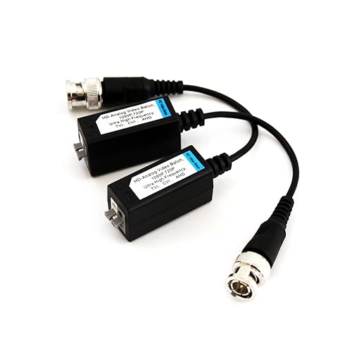 HDVD Surge-Protected 1 Pair HD-CVI/HD-TVI/AHD/Analog Hybrid Passive Balun - Video-only: Coax to Twisted Pair with Push-Pin Terminal