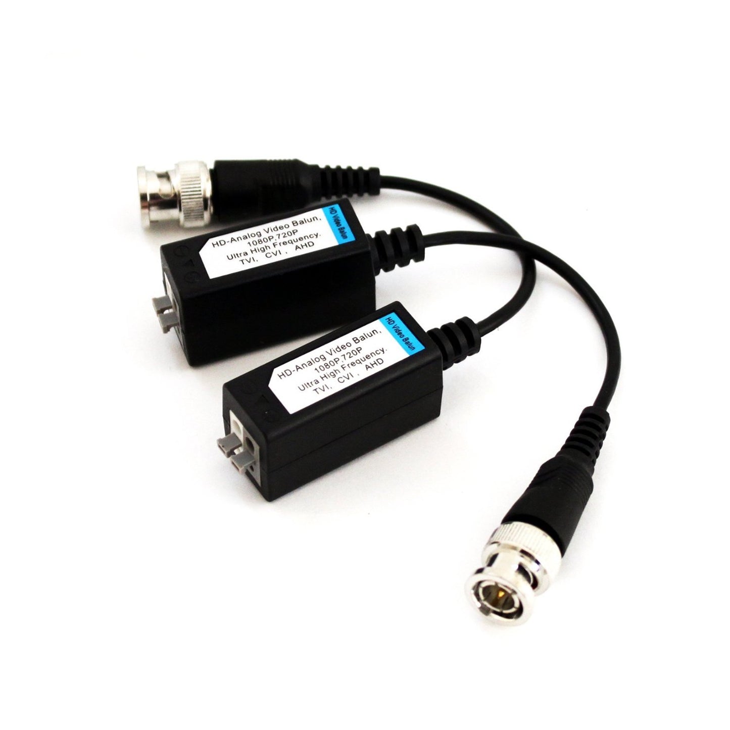HDVD Surge-Protected 1 Pair HD-CVI/HD-TVI/AHD/Analog Hybrid Passive Balun - Video-only: Coax to Twisted Pair with Push-Pin Terminal