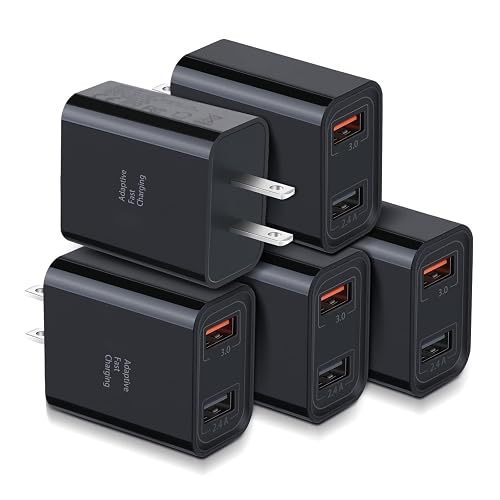 Quick Fast Charge 3.0 USB Wall Charger, Costyle 5 Pack 30W Dual USB Power Adapter (Fast Charge 3.0&5V 2.4A) Adaptive Fast Charging Block Compatible