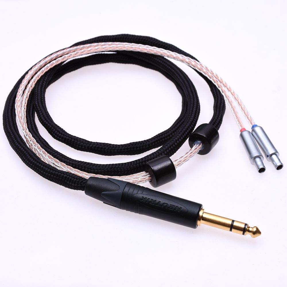 Black 16 Cores 5N Pcocc Compatible with For SENNHEISER HD800 HD800S Headphone Upgrade Cable Extension cord (1.2meter(4feet), Hybrid cable)