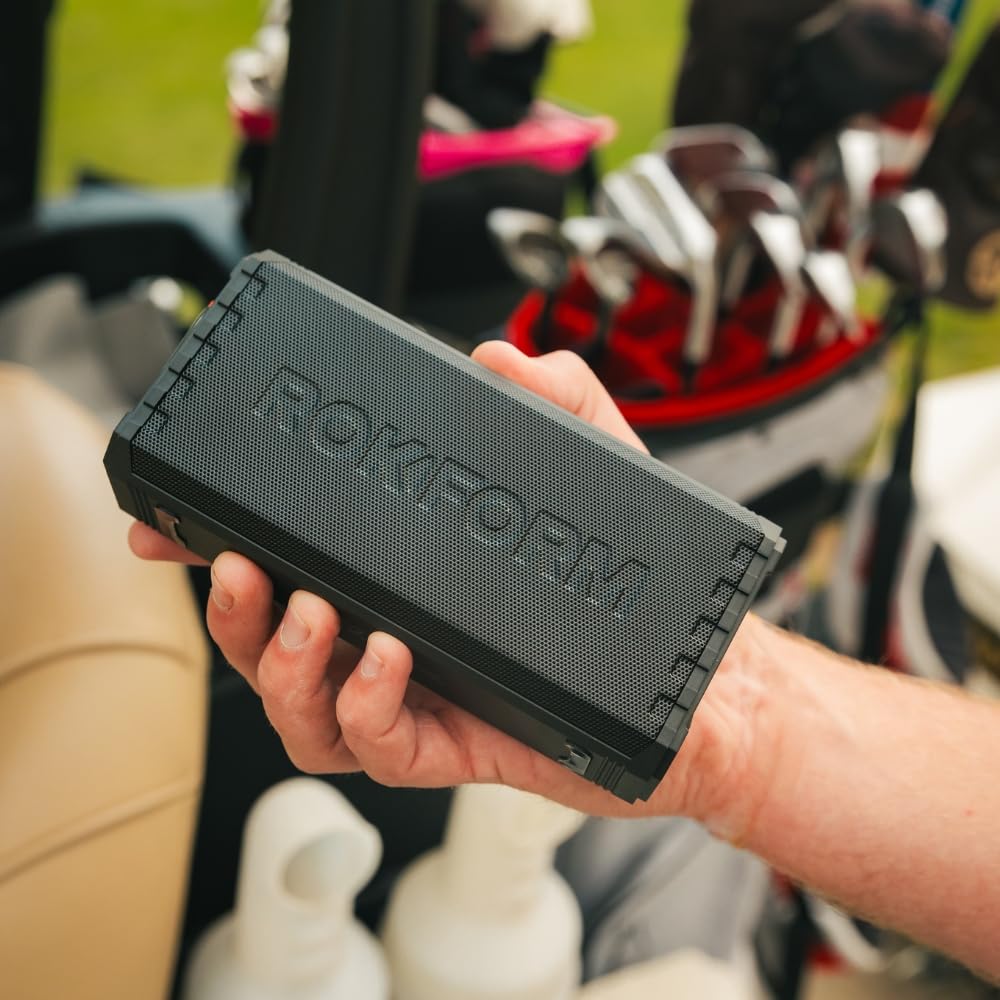 Rokform G-ROK Wireless Golf Speaker, Portable Magnetic, IPX7 Waterproof, Shockproof & Dustproof, Loud & Clear Sound, 24 Hour Battery, Rugged Outdoor