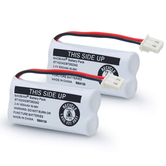 BAOBIAN BT162342 BT262342 Battery Compatible with for BT183342 BT283342 BT166342 BT266342 VTech CS6114 CS6419 CS6719 at&T EL52300 CL80111 Cordless