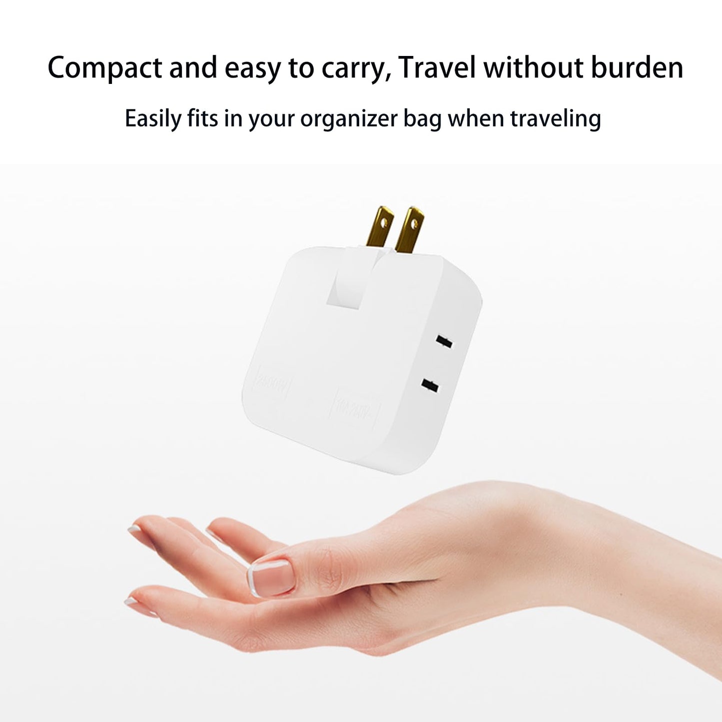 3 Way Flat Wall Plug Extender AC Adapter,Ultra Thin Folding Electrical Outlet Splitter,2-Prong Swivel Rotatable Socket,Perfect for Home and Travel.…