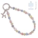QATYYY Colorful Crystal Beaded Phone Wrist Strap with Tether Tab, Cute Lightweight Phone Bracelet Strap for Women, Sparkling Cellphone Wrist Strap