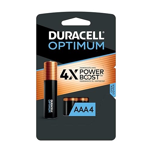 Duracell Optimum AAA Batteries with Power Boost Ingredients, 4 Count Pack Triple A Battery with Long-lasting Power, All-Purpose Alkaline AAA Battery…