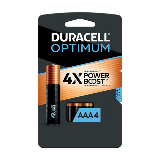 Duracell Optimum AAA Batteries with Power Boost Ingredients, 4 Count Pack Triple A Battery with Long-lasting Power, All-Purpose Alkaline AAA Battery…