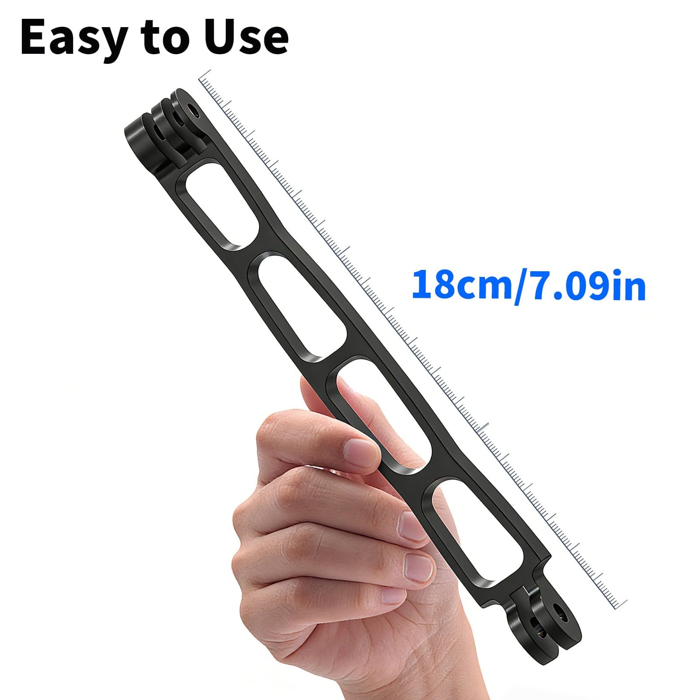 Aluminum Alloy Extension Arm for Gopro, Metal Pole Mount Helmet Stick Extension Arm Mount for Gopro Hero 13/12/11/10/9/MAX/8/7/6, DJI Action 5