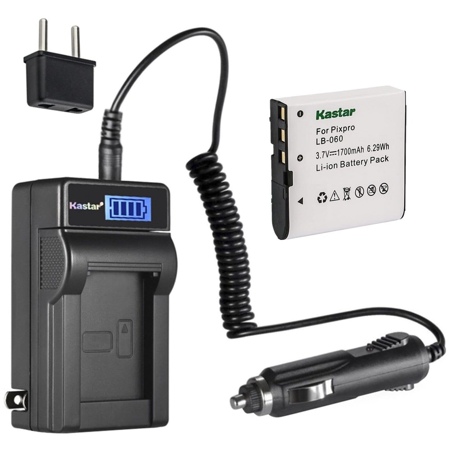 Kastar 1-Pack GB-60 Battery and LCD AC Charger Compatible with GE GB-60 GB60 Battery, GE GE X600 GE General Imaging Power Pro X600 Digital Camera