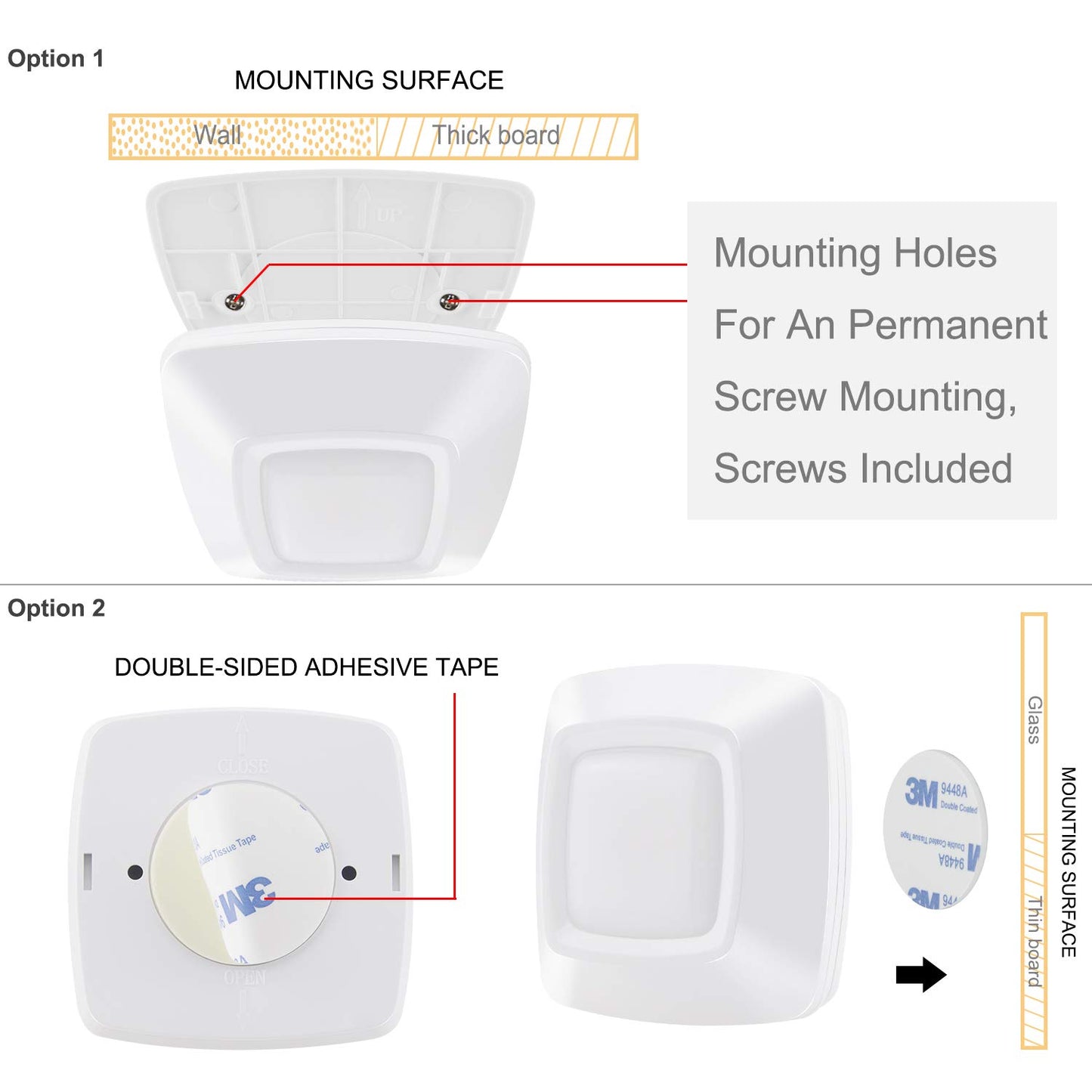 HONWELL Puck Lights, Wireless LED Battery Powered Push Lights, Under Counter Cabinet Lights, Tap Lights, Touch Closet Lights, Voice Level Lights