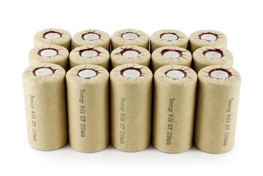 Tenergy 1.2V NiCd SubC 2200mAh Paper Wrapped Rechargeable Battery Flat Top - 15 Pack