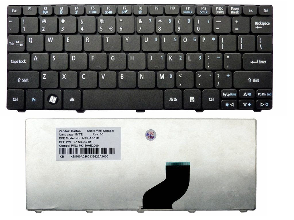 Original Keyboard for Acer Aspire One D255 D255E D257 D260 D270 US Black