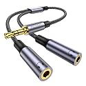MOSWAG Headphone Splitter 3.5mm Stereo to Dual 3.5mm Female Headphone Jack Audio Stereo, Extension Cable Audio Y Splitter Compatible with iPhone