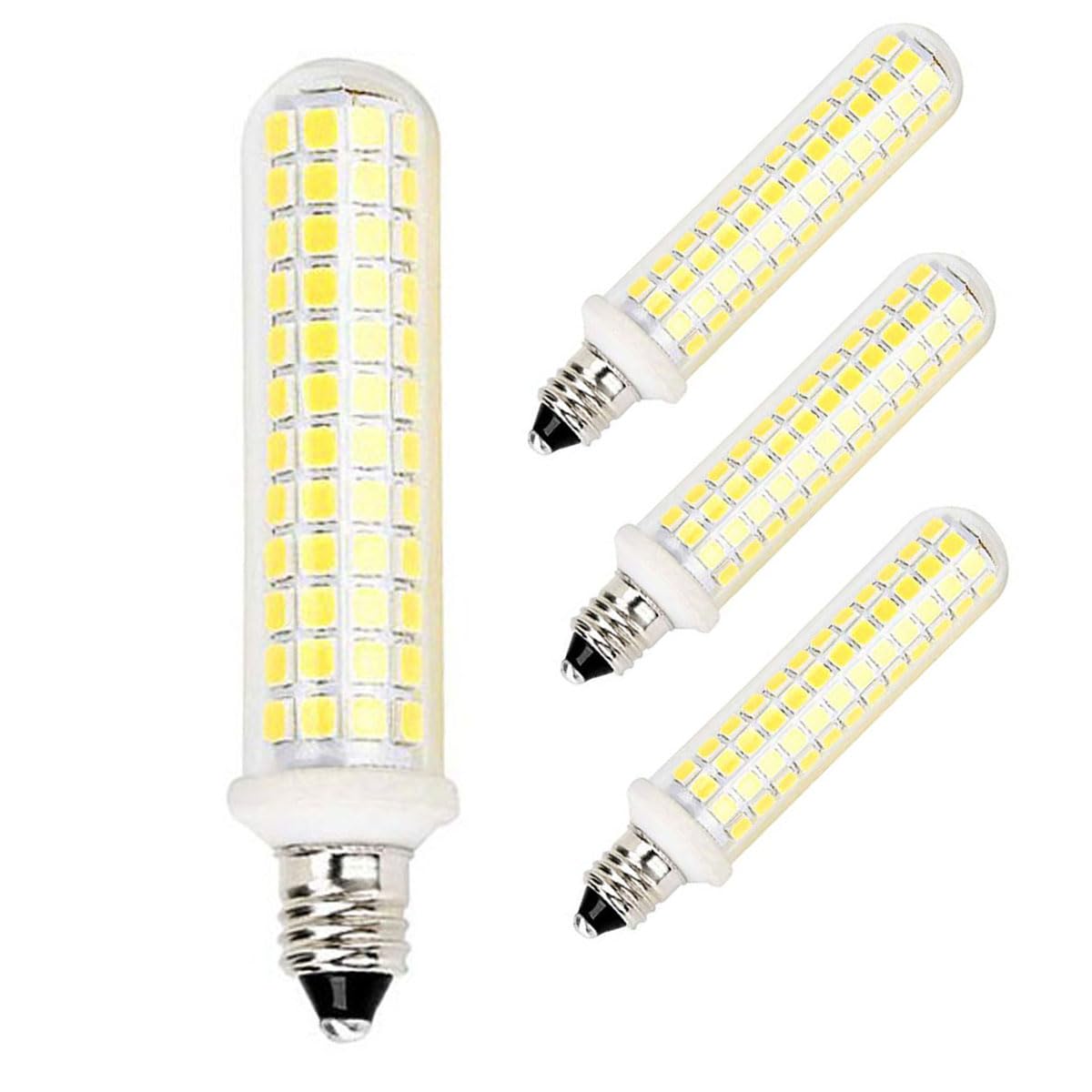 E11 Led Bulbs,100W 120W Halogen Bulb Equivalent,Dimmable,10W,1100LM,JD T4 e11 Mini Candelabra Base,AC110V/130V,E11 Led White 6000k(4 Packs)