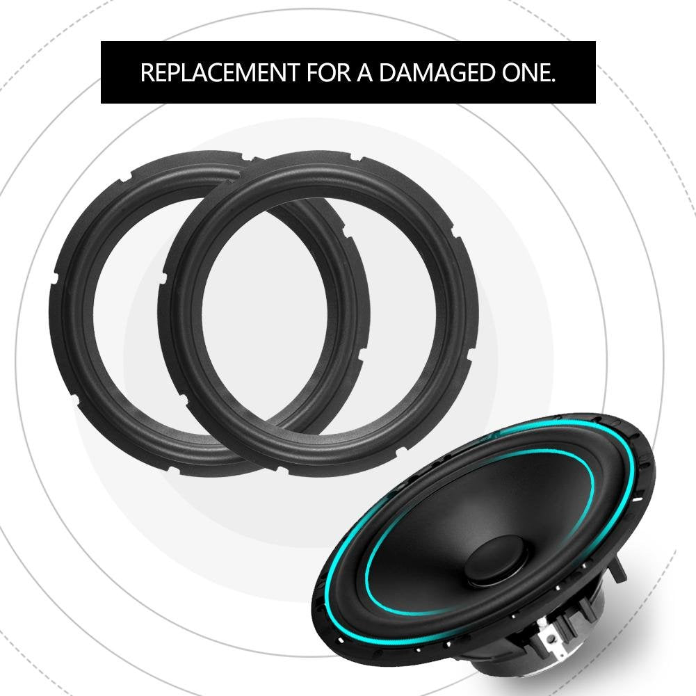 Serounder 10 Inch Perforated Rubber Speaker Foam Subwoofer Surround Replacement Rubber Ring Repair Parts for DIY Speakers (2PCS)