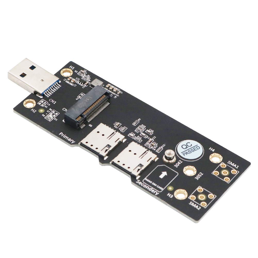 SUPERPLUS NGFF(M.2) to USB 3.0 Adapter with Dual Nano SIM Card Slot for 3G/4G/5G Module