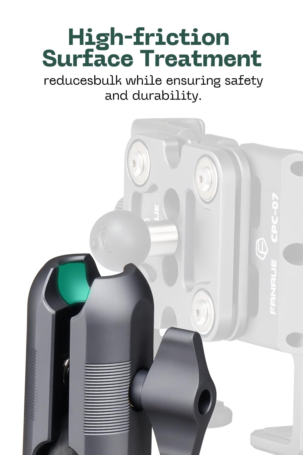 FANAUE Double Socket Arm - Full Length 2.36" Compatible with 17mm Ball Head to B Size 1" Ball Components