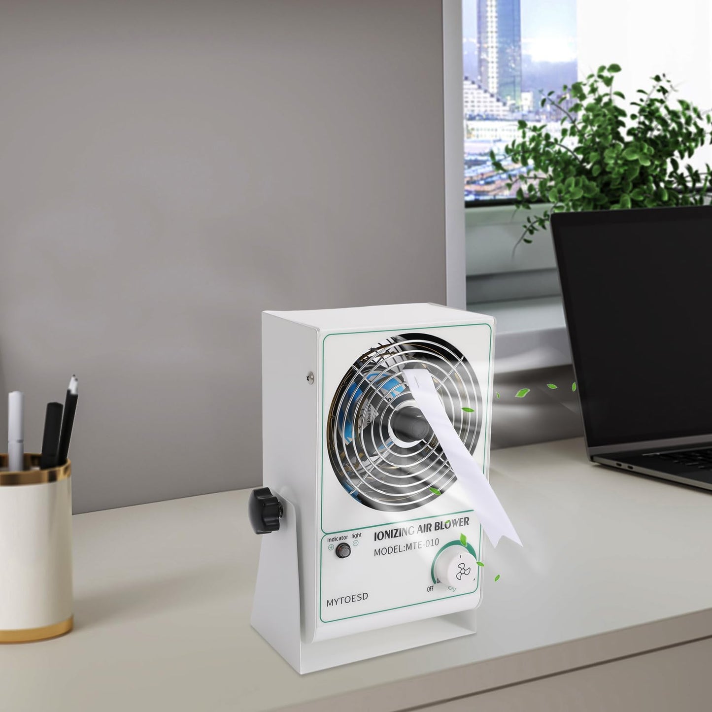 LIKARVA Ionizing Air Blower New Cleaning Type Electro-Static Eliminator Desktop Anti Static Ionizer Fan AC 110V for Households, Production Lines