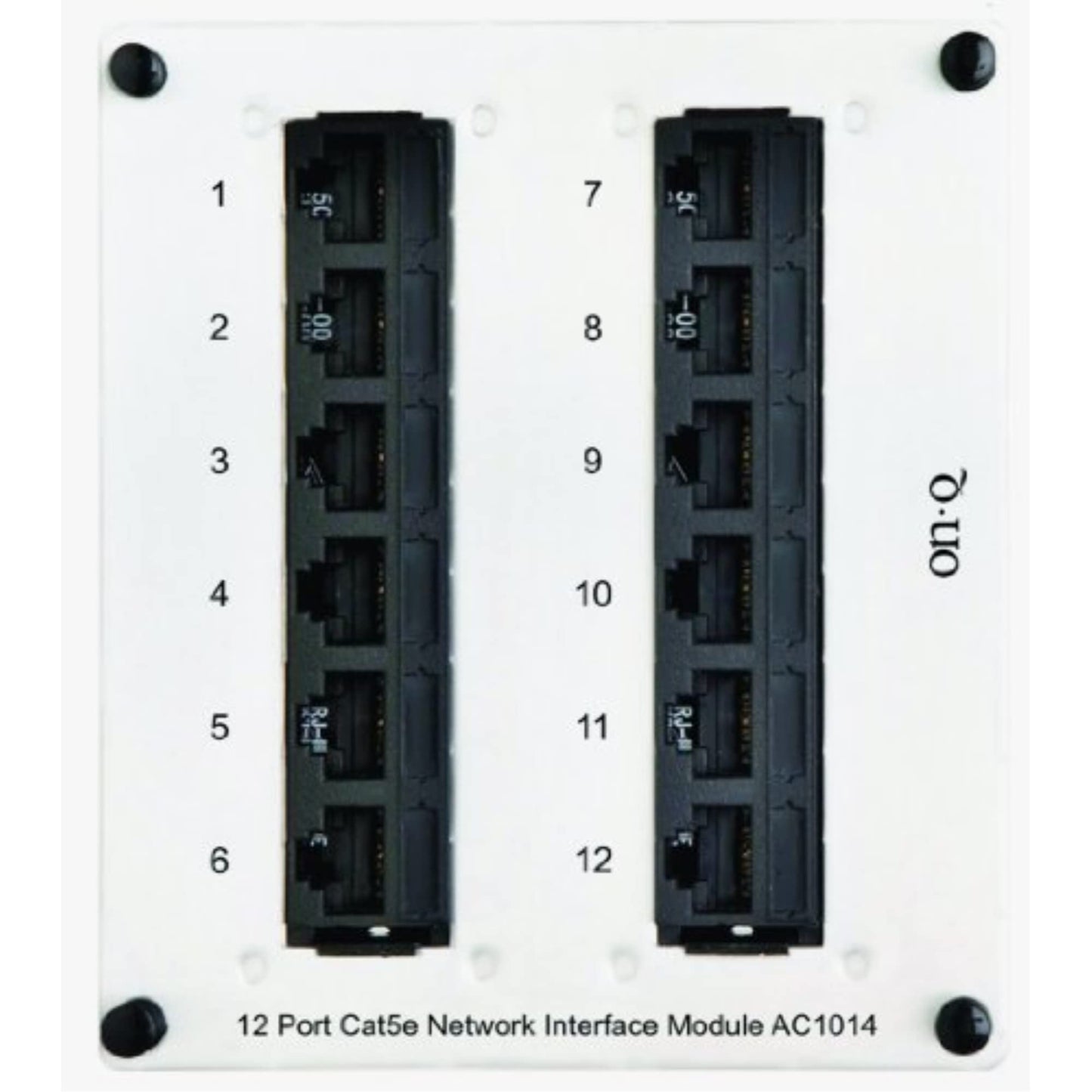 Legrand - OnQ 8 Port Cat 5e Network Interface Module, RJ45 Network Switch, High-Density Mini Patch Panel, Keystone Ports Labeled 1 Through 12, Grey