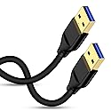 USB to USB Cable 6FT, USB A to USB A Cord Male to Male USB Cable USB A 3.0 A to A Male Cable Double Sided USB A Data Transfer Cord for Computer PC
