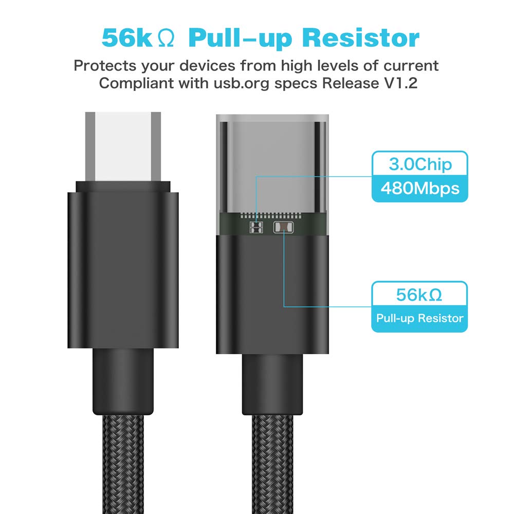 USB C to Micro USB Adapter, KUXIYAN (2 Pack) Type C Female to Micro USB Male Charger Connector Support Charge & Sync Compatible with Samsung Galaxy S7
