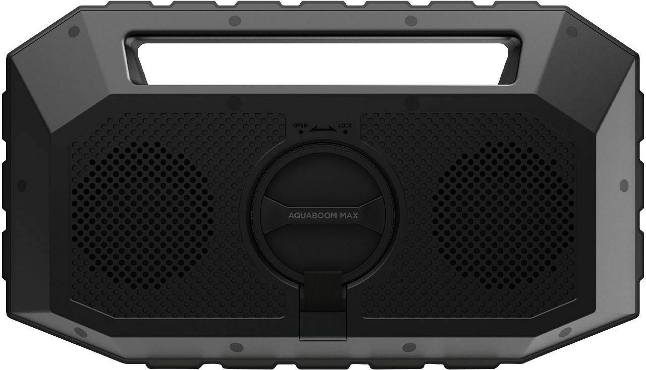 Ion Aquaboom Max Portable Boombox Stereo Speaker Bluetooth with FM Radio, Waterproof, Mudproof & Sandproof IP67 for The Beach (Renewed)