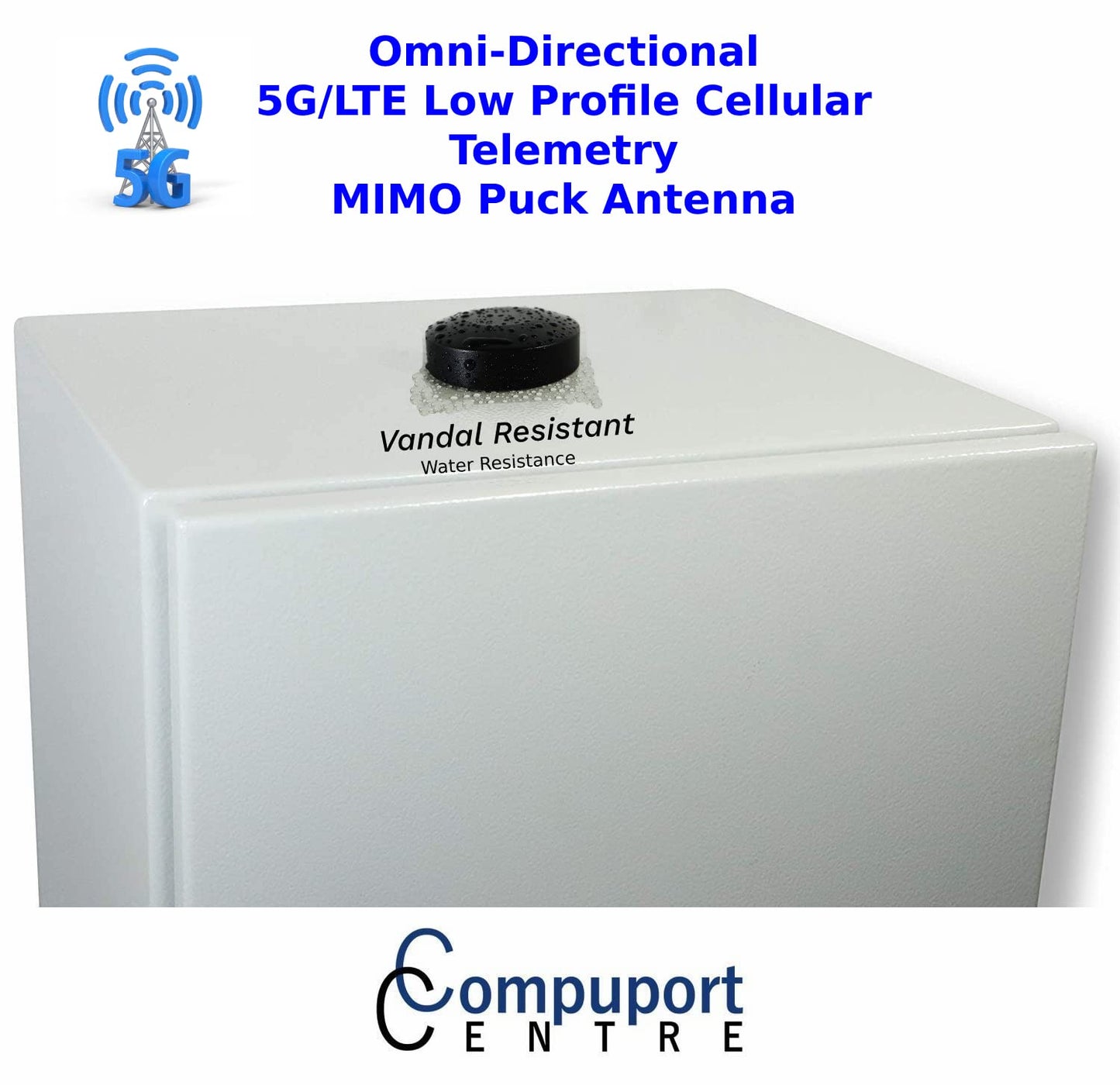 CompuPort 5G LTE MIMO Omni-Directional Puck Antenna with Dual-Diversity SMA Male connectors with 15? Cables for LTE/ 4G/5G Wireless modems Works