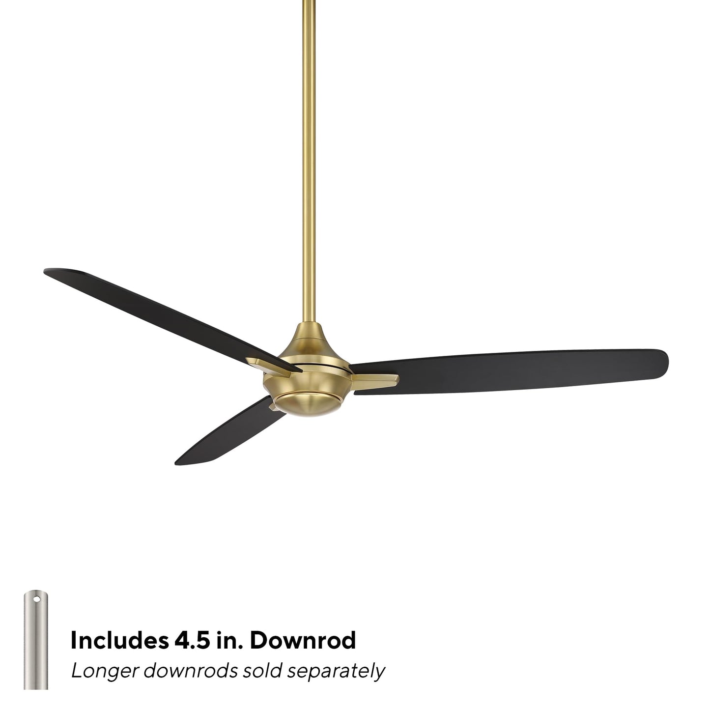 WAC F-060-SB/MB Blitzen 54" Outdoor Ceiling Fan with Remote, Soft Brass Matte Black