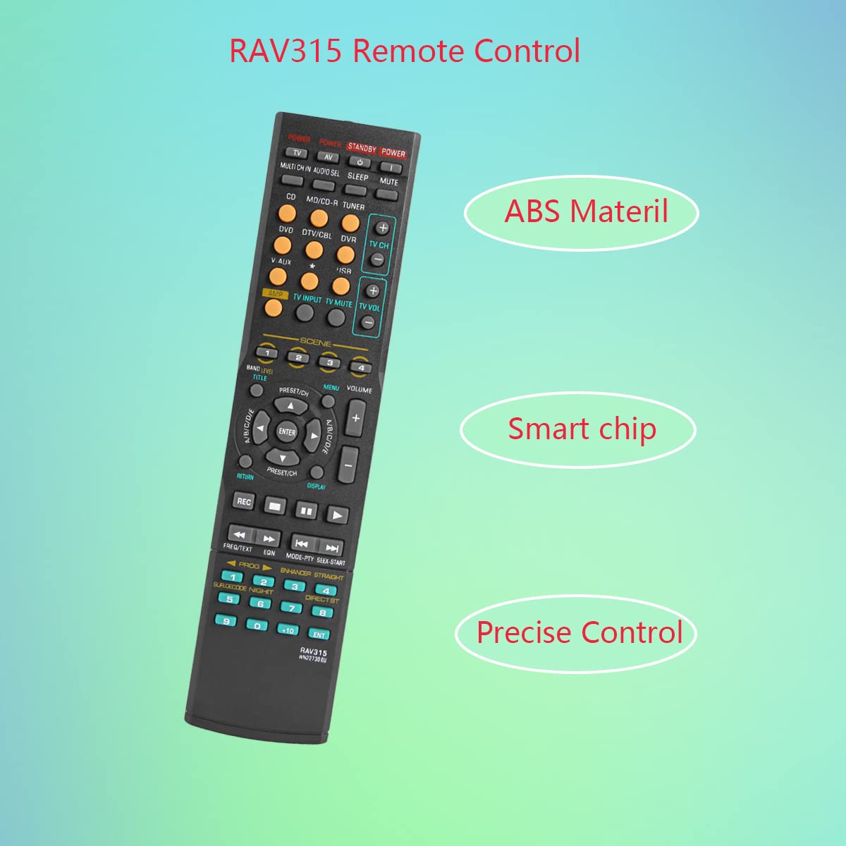 GHUST RAV315 Replacement Remote Control for Yamaha RX-N600 RX-V1200 RX-V1500 RX-V1600 RX-V1800 RX-V2700 RX-V3300 RX-V361 RX-V363 RX-V365 RX-V3800