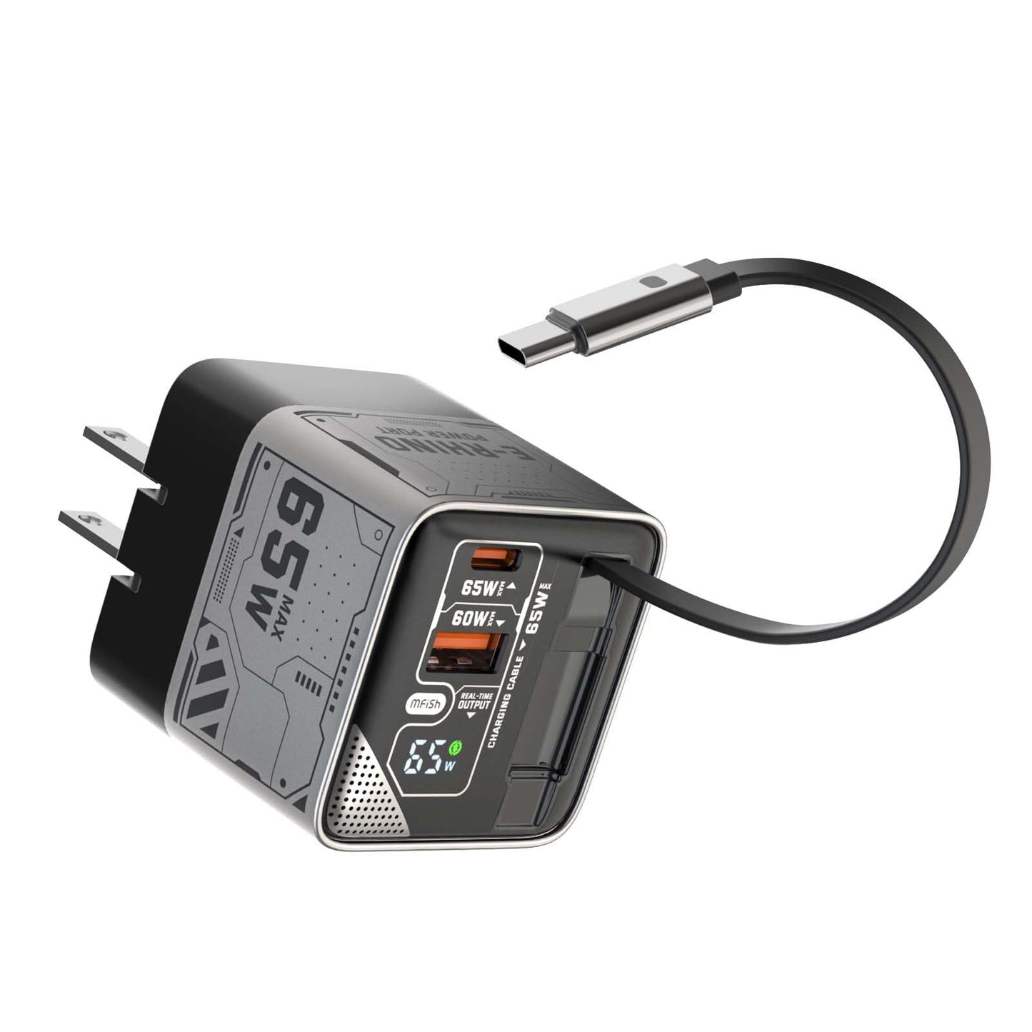 MFish 65W GaN Fast Wall Charger (Space Silver)