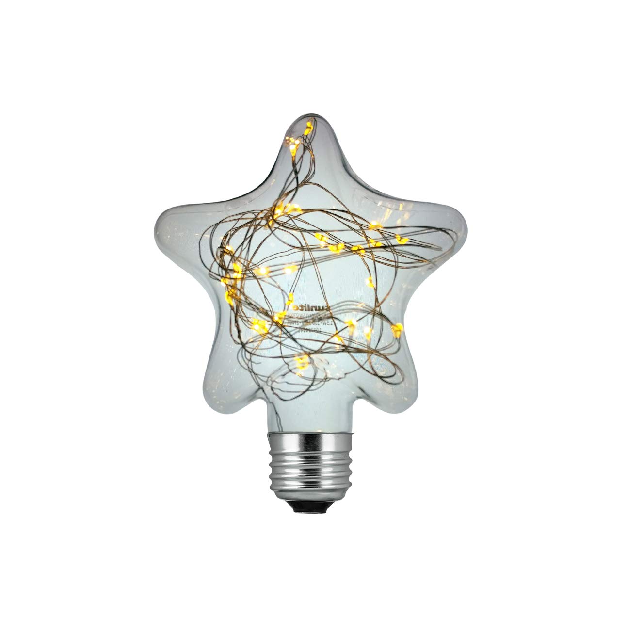 Sunlite 81194-SU LED Decorative String Light Bulb Star Shaped Lightbulb, 1 Pack, Warm White