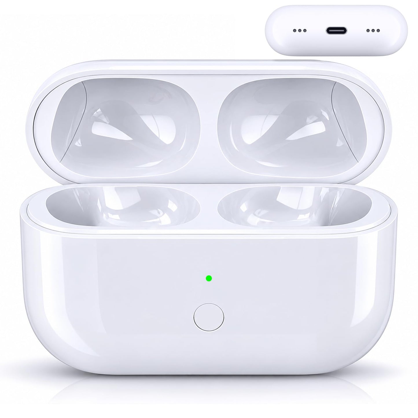 Replacement Charging Case for AirPods Pro (2nd & 1st Gen), Wireless Charging, Fast Pairing, 660mAh Battery,USB-C Charging Port (Earbuds Not Included)