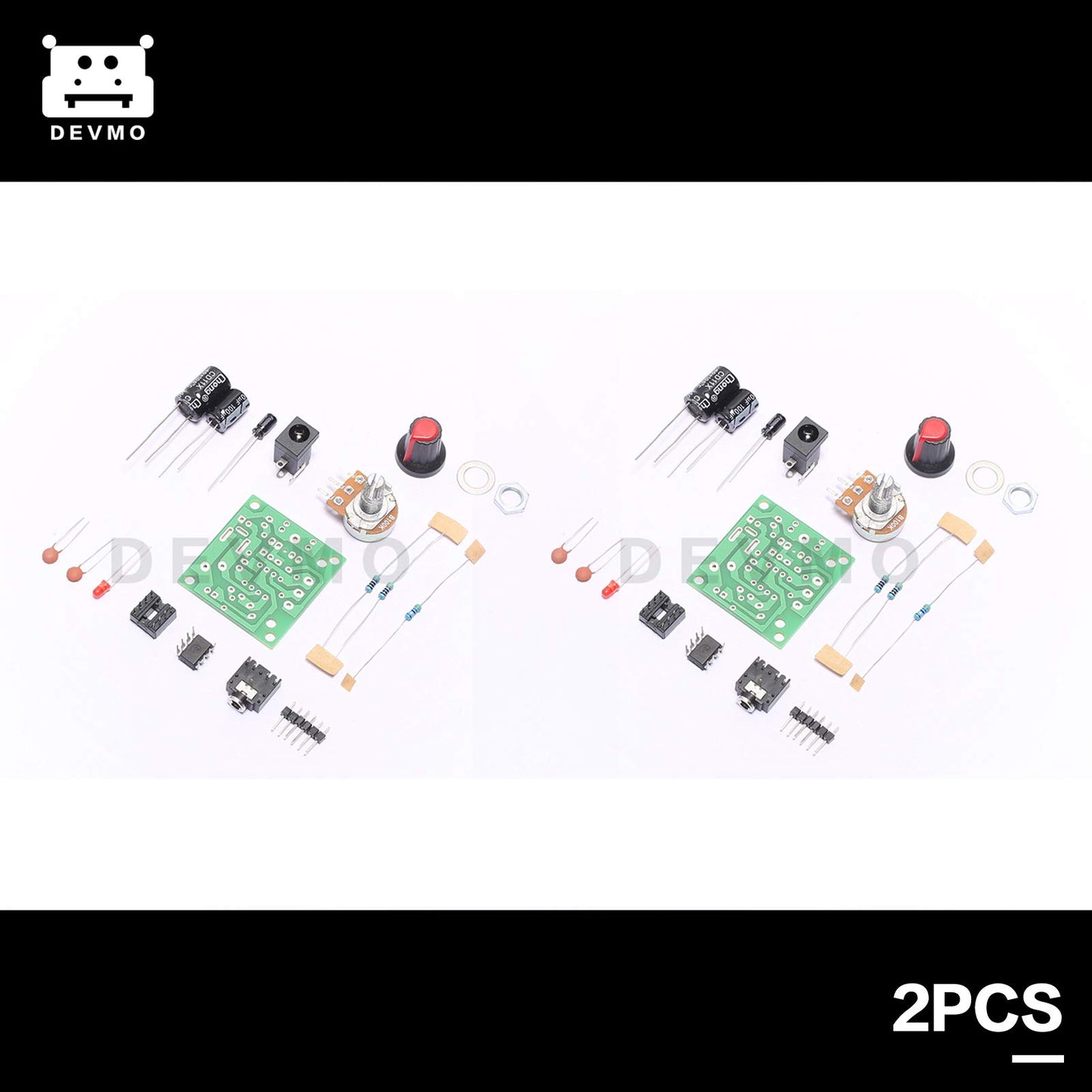 DEVMO 2SET LM386 Module Super Mini Audio AMP Amplifier DIY Kit Board 35x37mm 3-12V High Performance Compact Electronic - Unsoldered