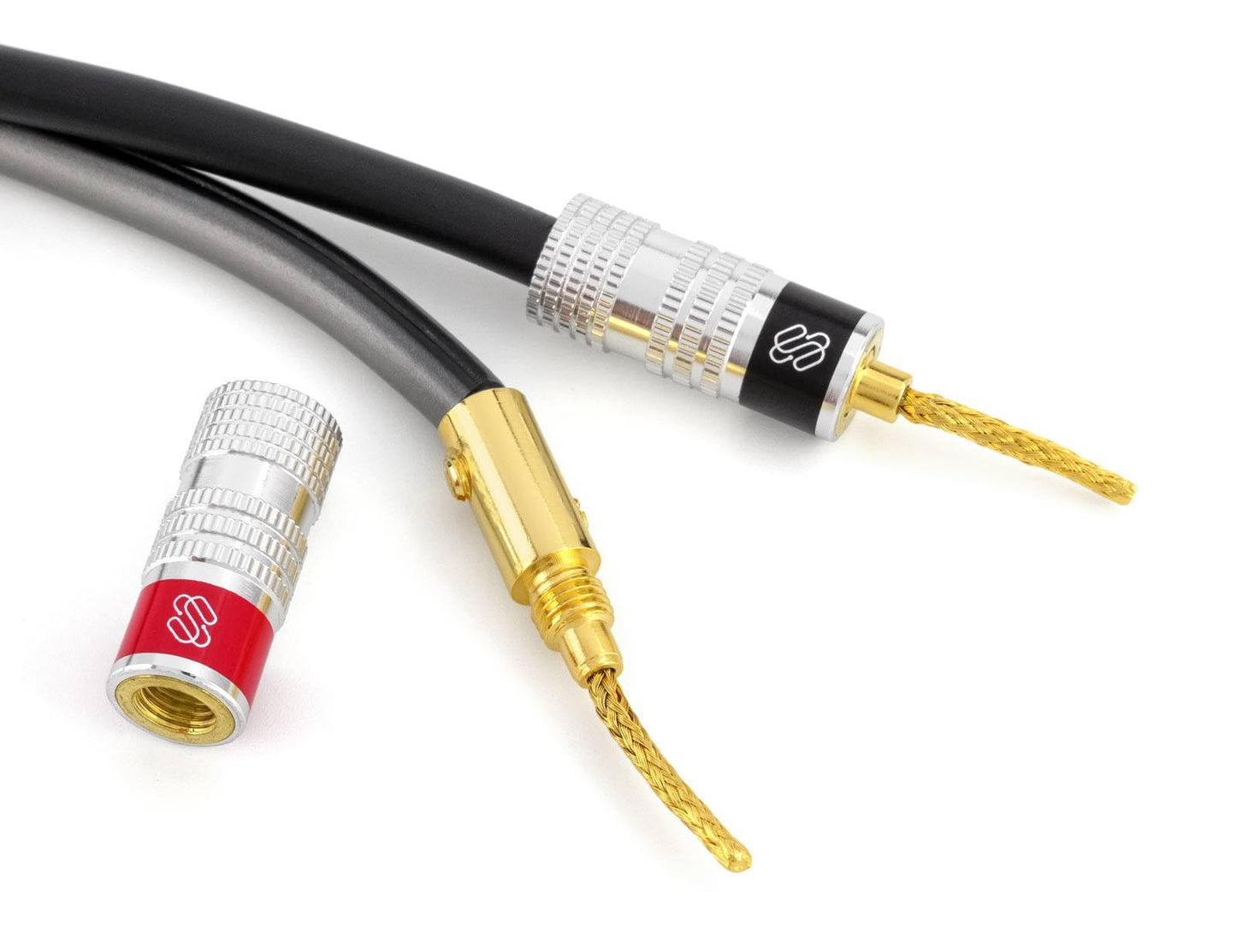 Sewell Silverback Flex Pin Connectors for Speaker Wire, for Spring-Loaded inputs, 6 Pairs - 2025 Update